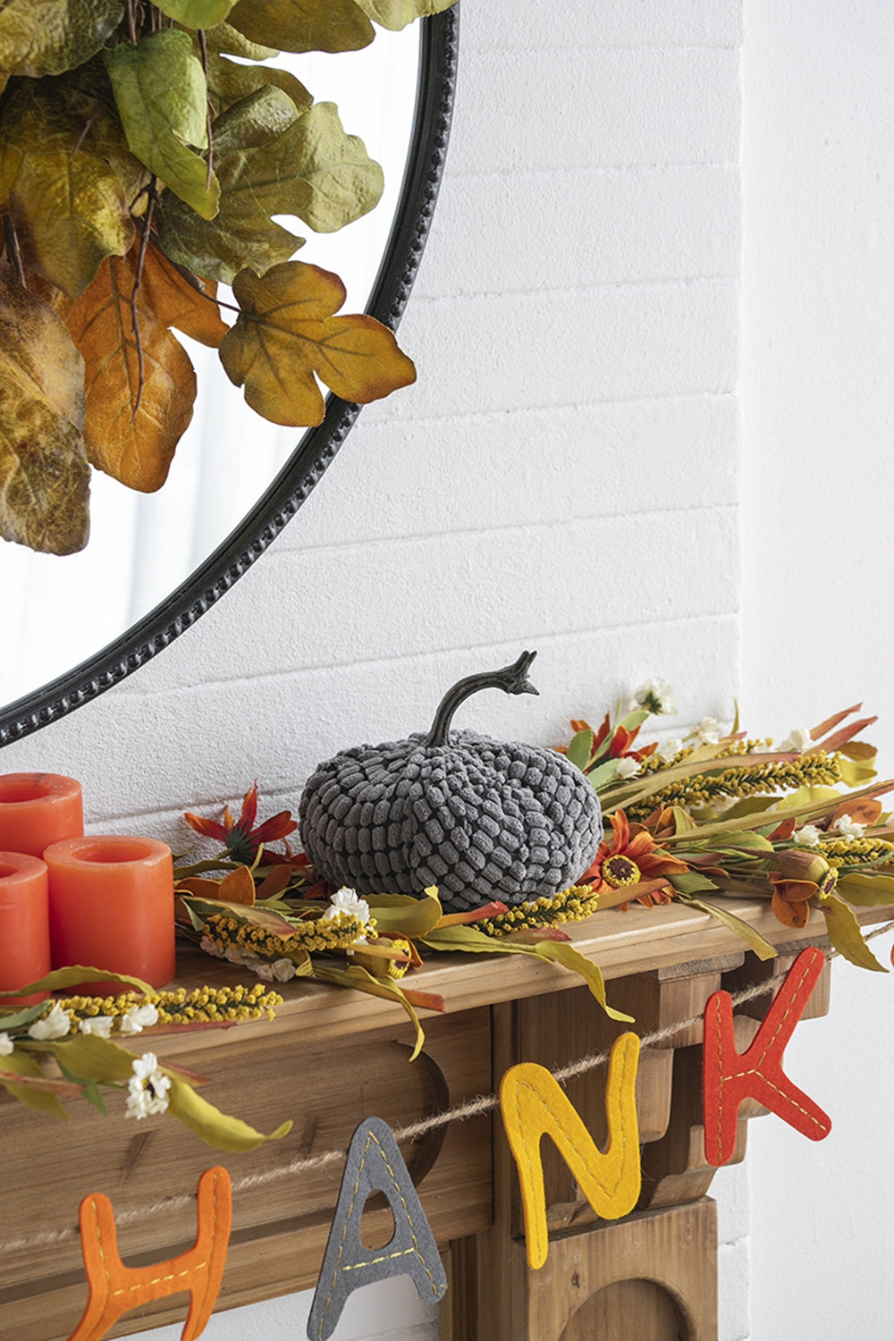Set of 2, 6.5x6.5x6"H Chenille Weighted Pumpkins