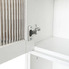 Computer Desk with Glass Door for Home Office