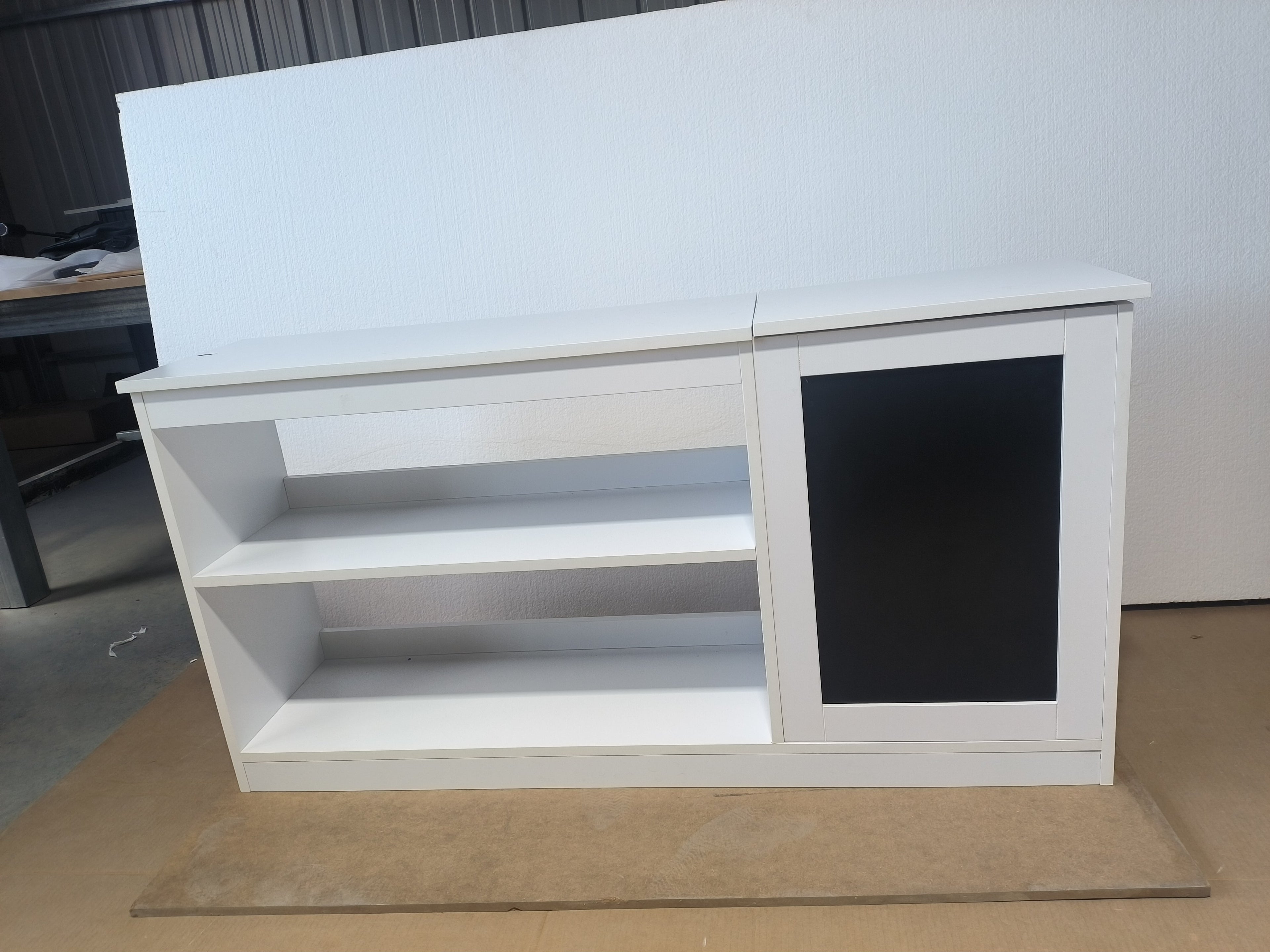 3-in-1 Kids Bookshelf and Toy Storage Cabinet with Chalkboard