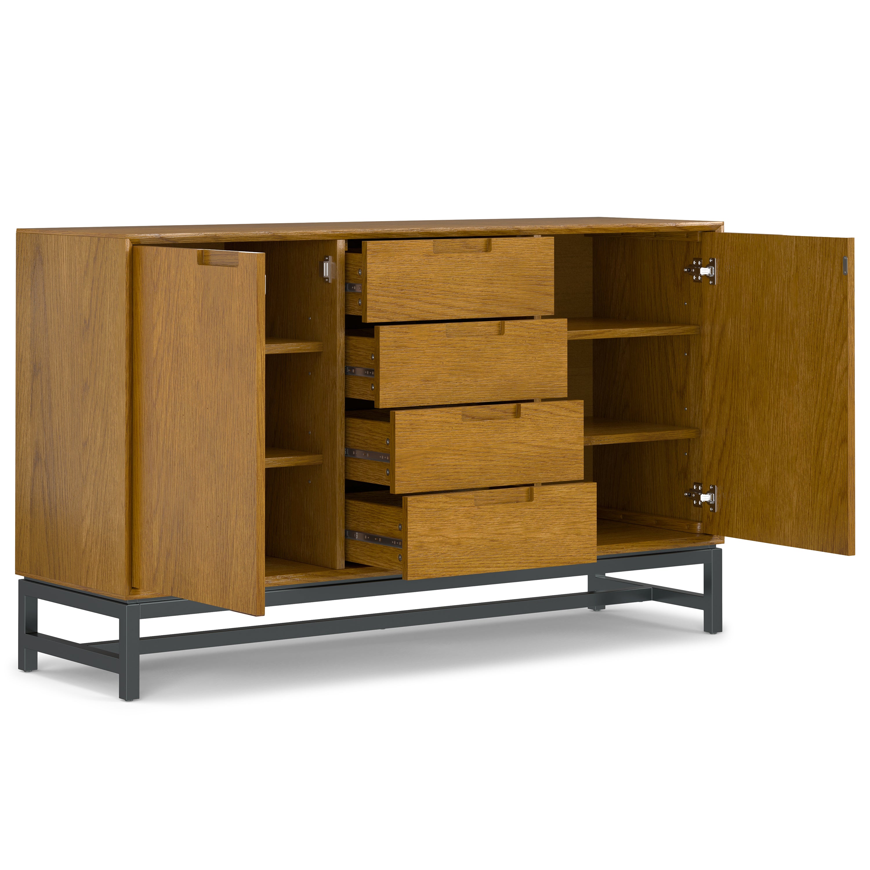 Banting 60 Inch Wide Mid Century Sideboard with Centre Drawers