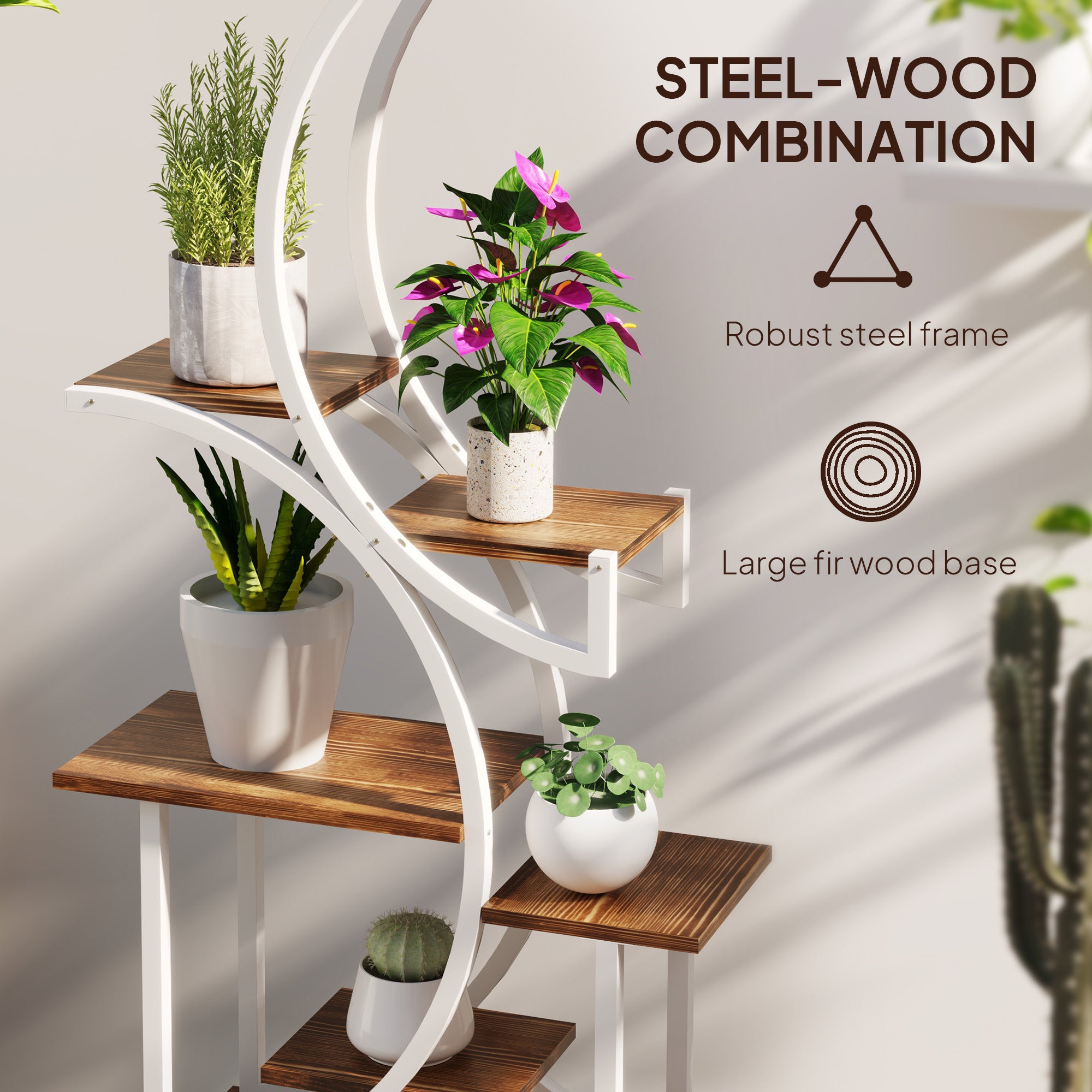 Outsunny 8 Tier Plant Stand Indoor, 62" Tall Plant Shelf