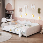 Full Size Upholstered Daybed in Sherpa Fabric