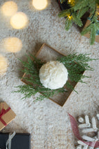 4" Cream Shabby Chic Ruffled Ornament Ball