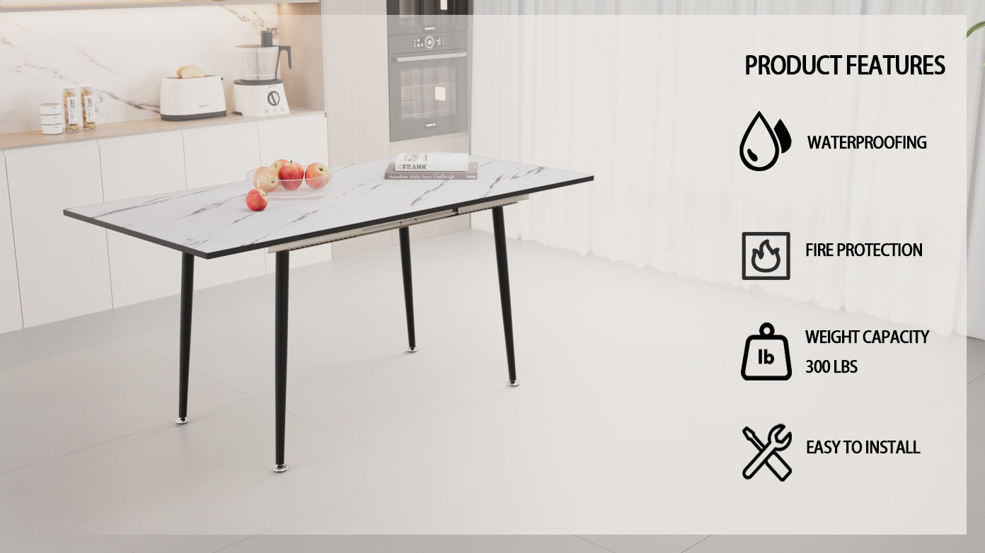 47" Expandable to 63" MDF Square Dining Table