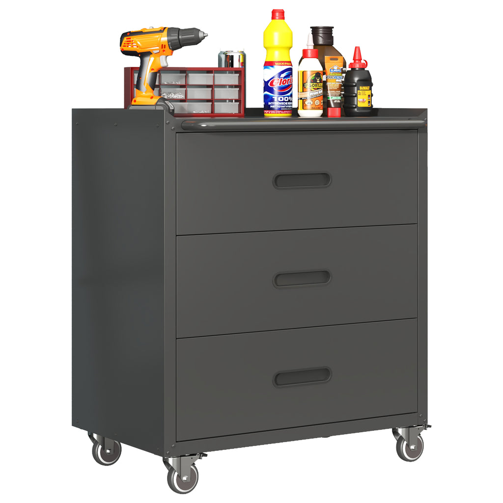 Heavy-Duty Metal Storage Cabinet with Wheels