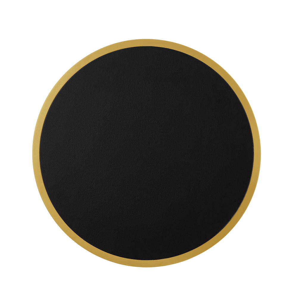 Modern Faux Leather Nesting Round Coffee Table Set