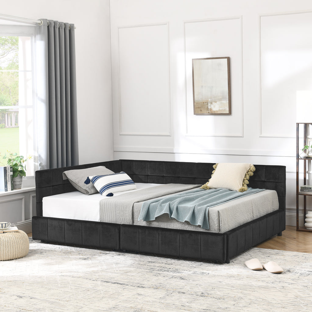 Full Size Storage Upholstered Tufted Bed Frame