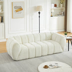 Chenille Pure Foam Sofa, Modern Quilted Cloud Sofa