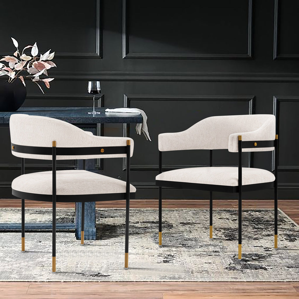 Lia Metal Chenille Armchair