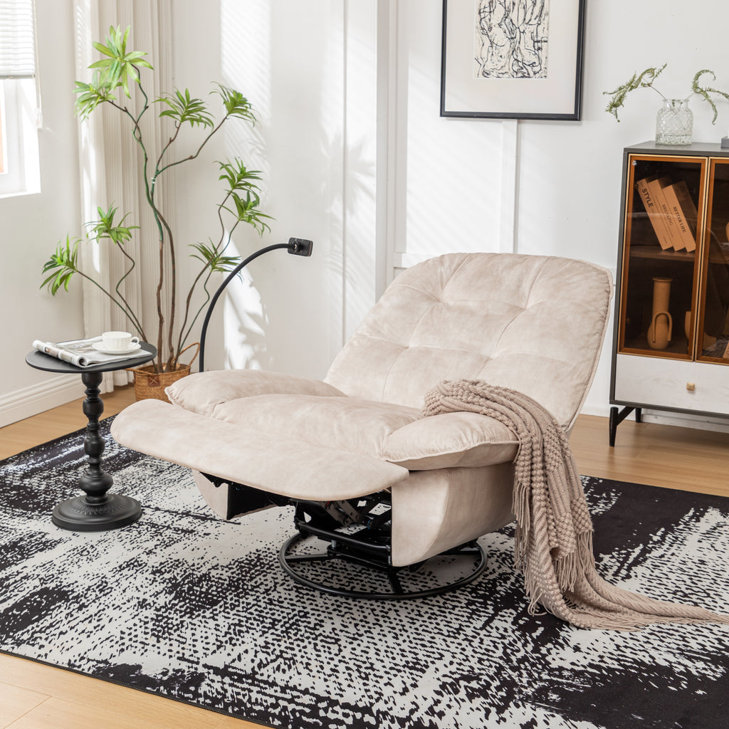 Ivory Recliner with Mobile Phone Holder