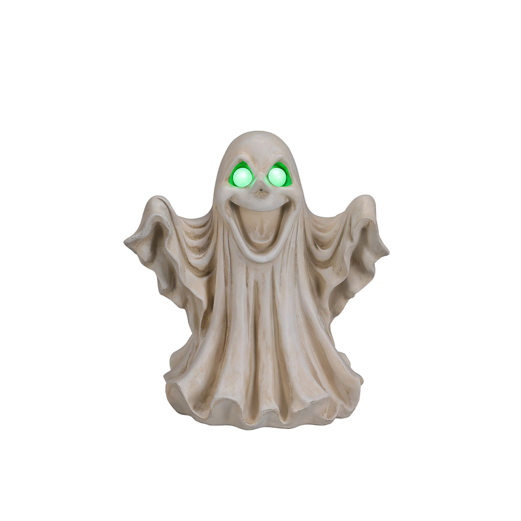 Halloween Ghost Figurine - LED Light Up with Glowing Eyes