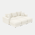 82.7" Plush Corduroy 3-Seat Sofa