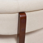 Jared Roll Arm Tufted Bench Settee, Sky Neutral