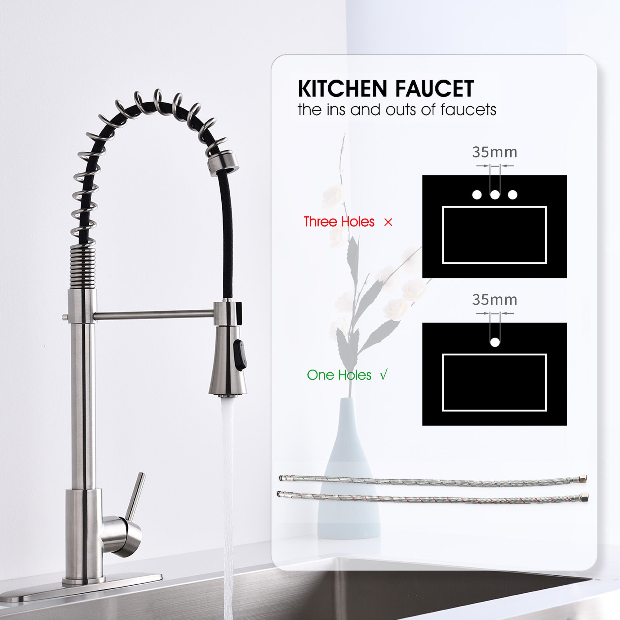 Brushed Nickel Single Handle Kitchen Faucet