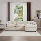 Modular Deep Seat 3-Seat Sofa Couch with Ottoman