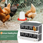 Wooden Chicken Nesting Box with 8 Compartments