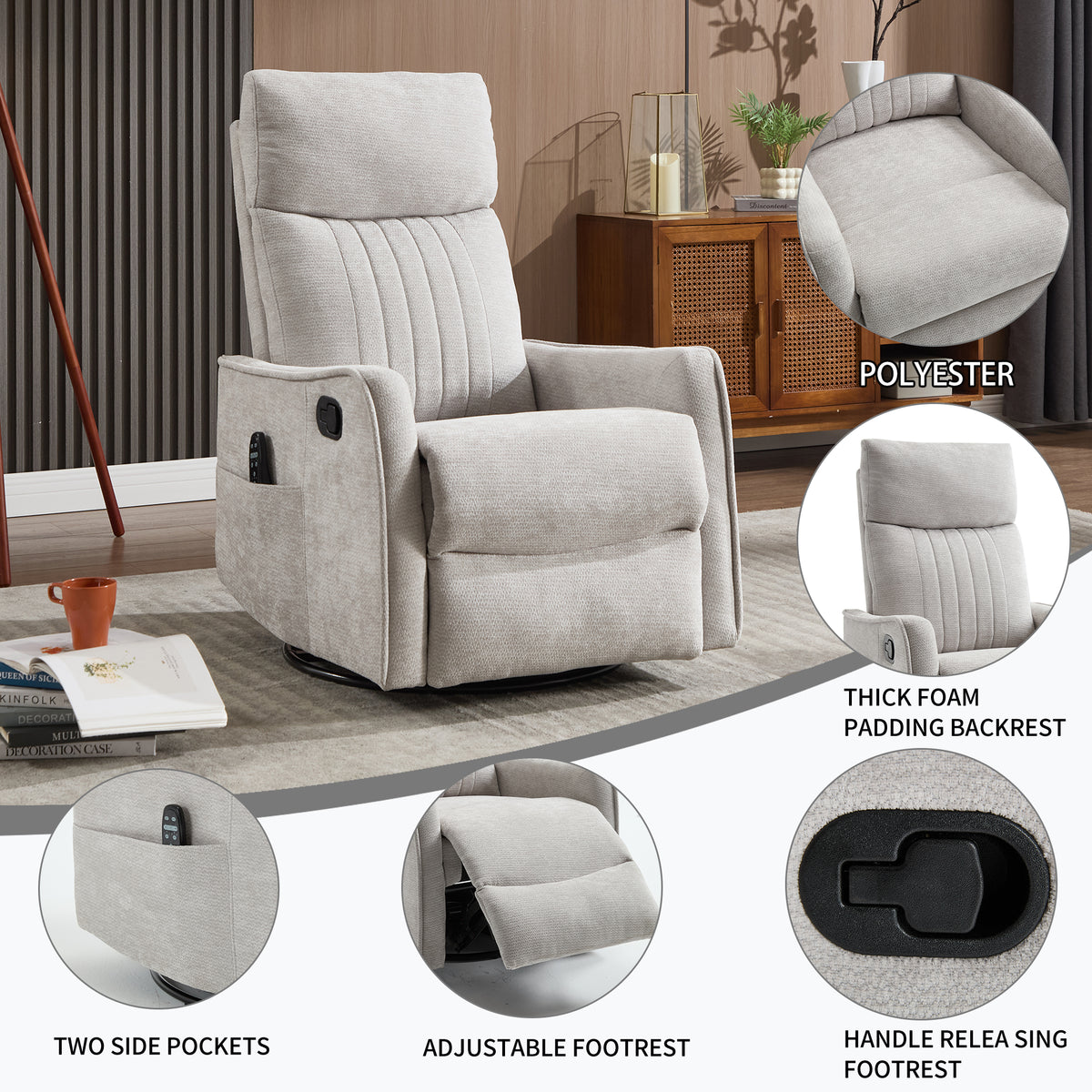 Comfortmax Light Recliner with Massage & Heat Function
