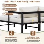 U_Style Outdoor L-Shaped Sofa with Iron Frame