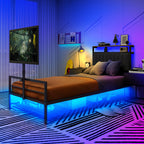 Twin Size Gaming Bed With a Rotating TV Mount