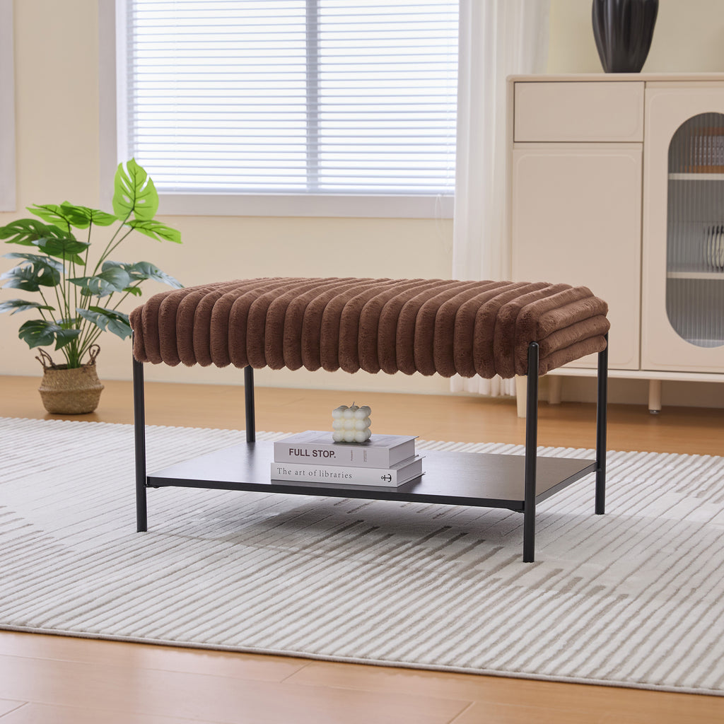 30.7" Wide Upholstered Ottoman Coffee Table Foot Rest
