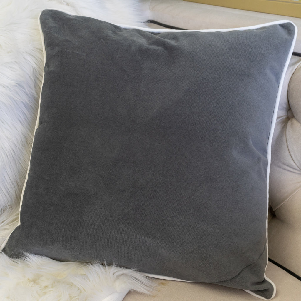 Let It Snow Embroidered Cotton Throw Pillow