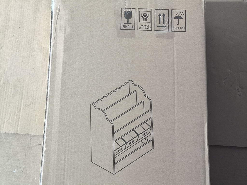 Kids Bookshelf with Storage Bins and Drawer