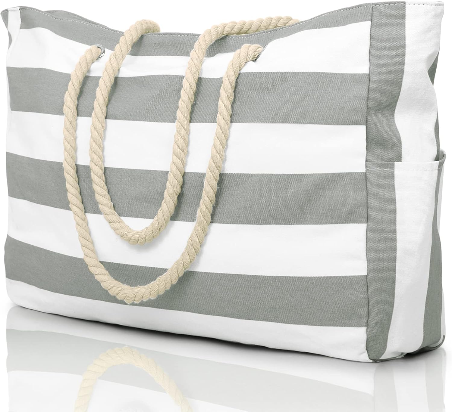 Waterproof Oversized Beach Tote Bag 20L Sandproof Zip Travel Carryall