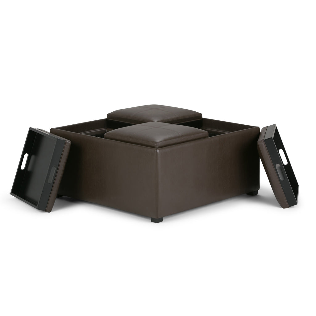Avalon Square Coffee Table Storage Ottoman