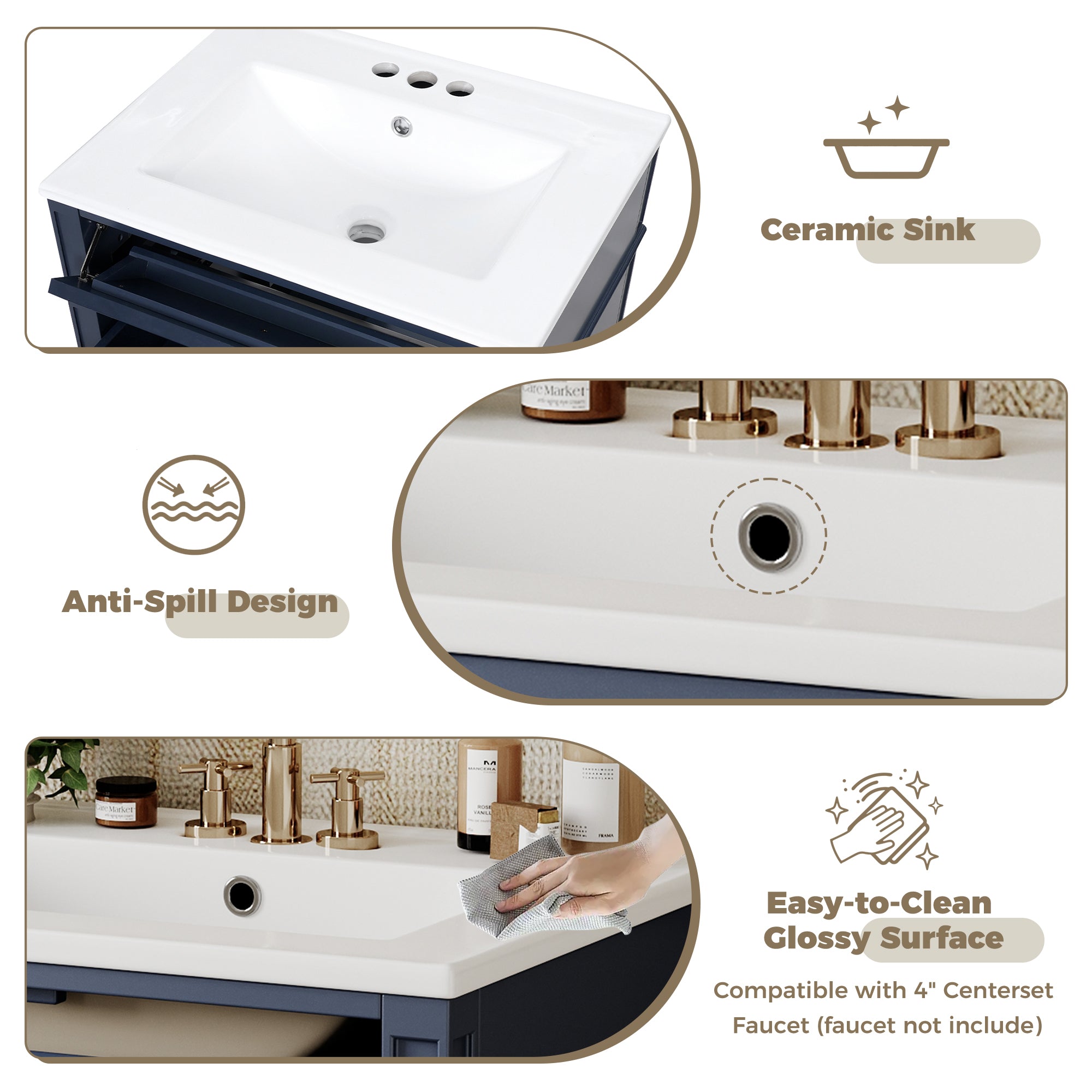 24'' Bathroom Vanity with Top Sink