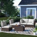 Fully Assembled Outdoor Wicker Sofa Set with Cushions