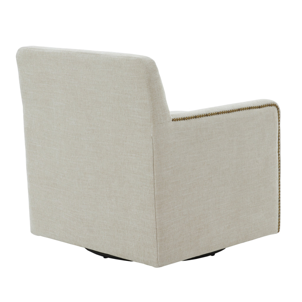 Torrance Swivel Accent Chair with Nailhead Trim