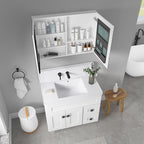 36'' W x 26'' H Surface Frameless Mirror Medicine Cabinet