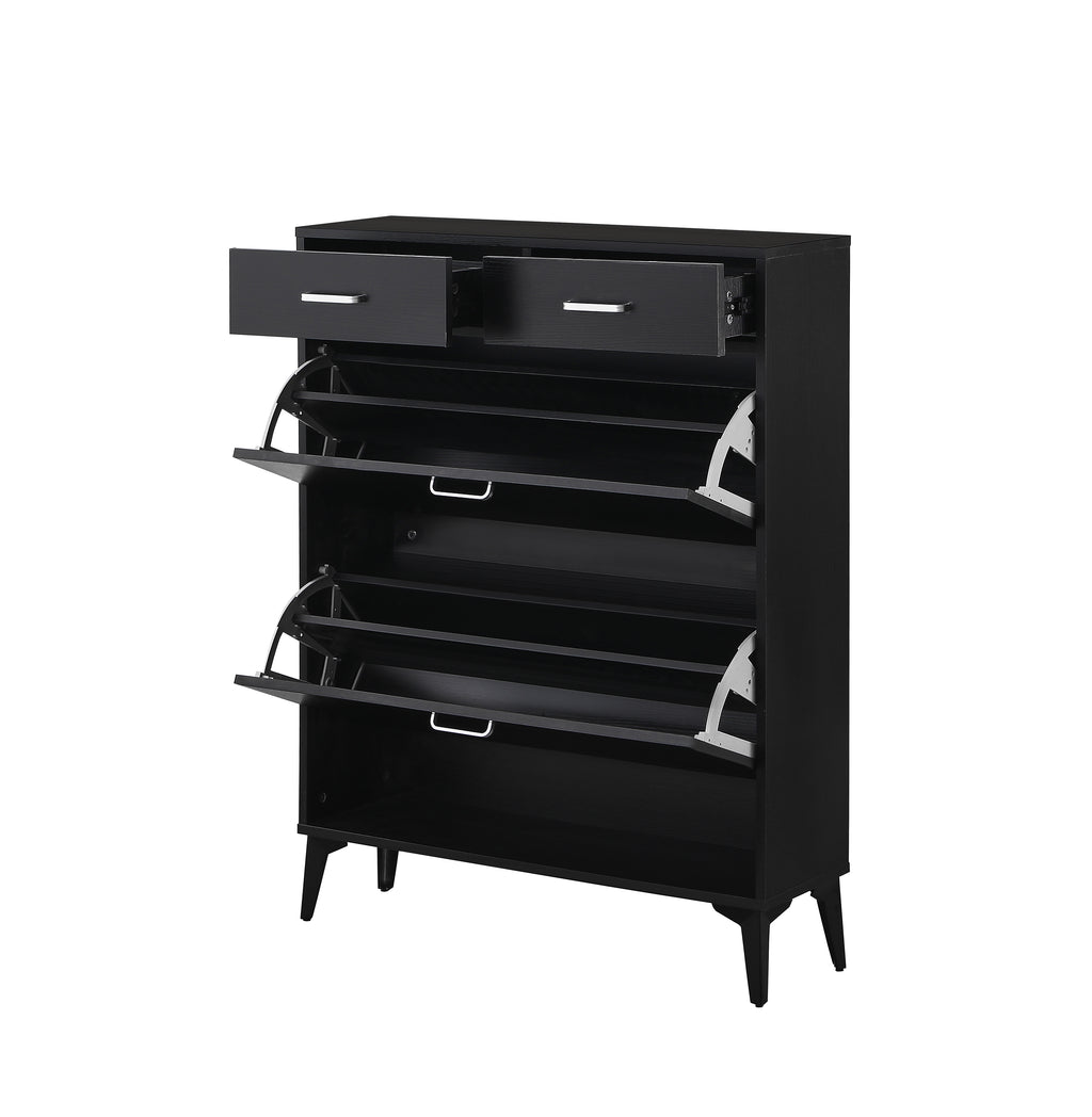 Large Size Shoe Cabinet - Modern Tipping Bucket Organizer