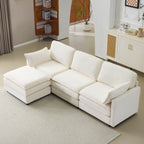 104" Plush Cloud 3 Seater Sofa: Modular 3 Seater Sofa + Ottoman