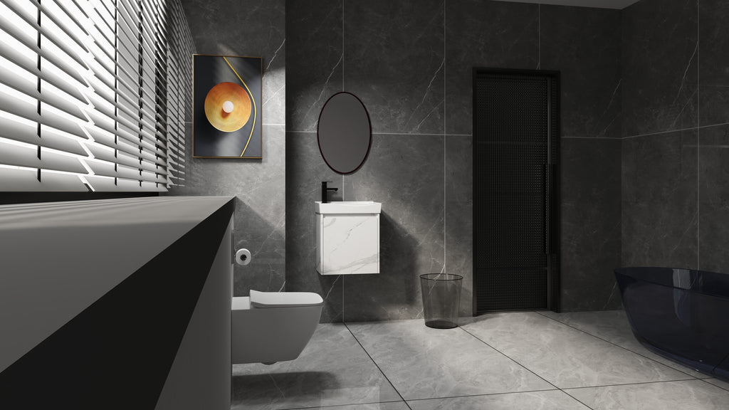 20" Wall-Mounted Bathroom Vanity with Ceramic Sink