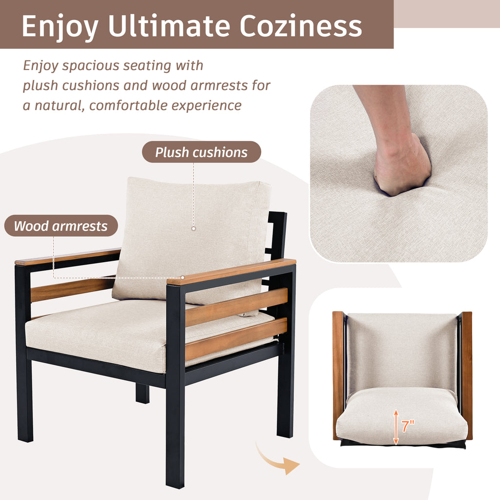 GO 4-Piece Outdoor Furniture Sofa Set for 5 People