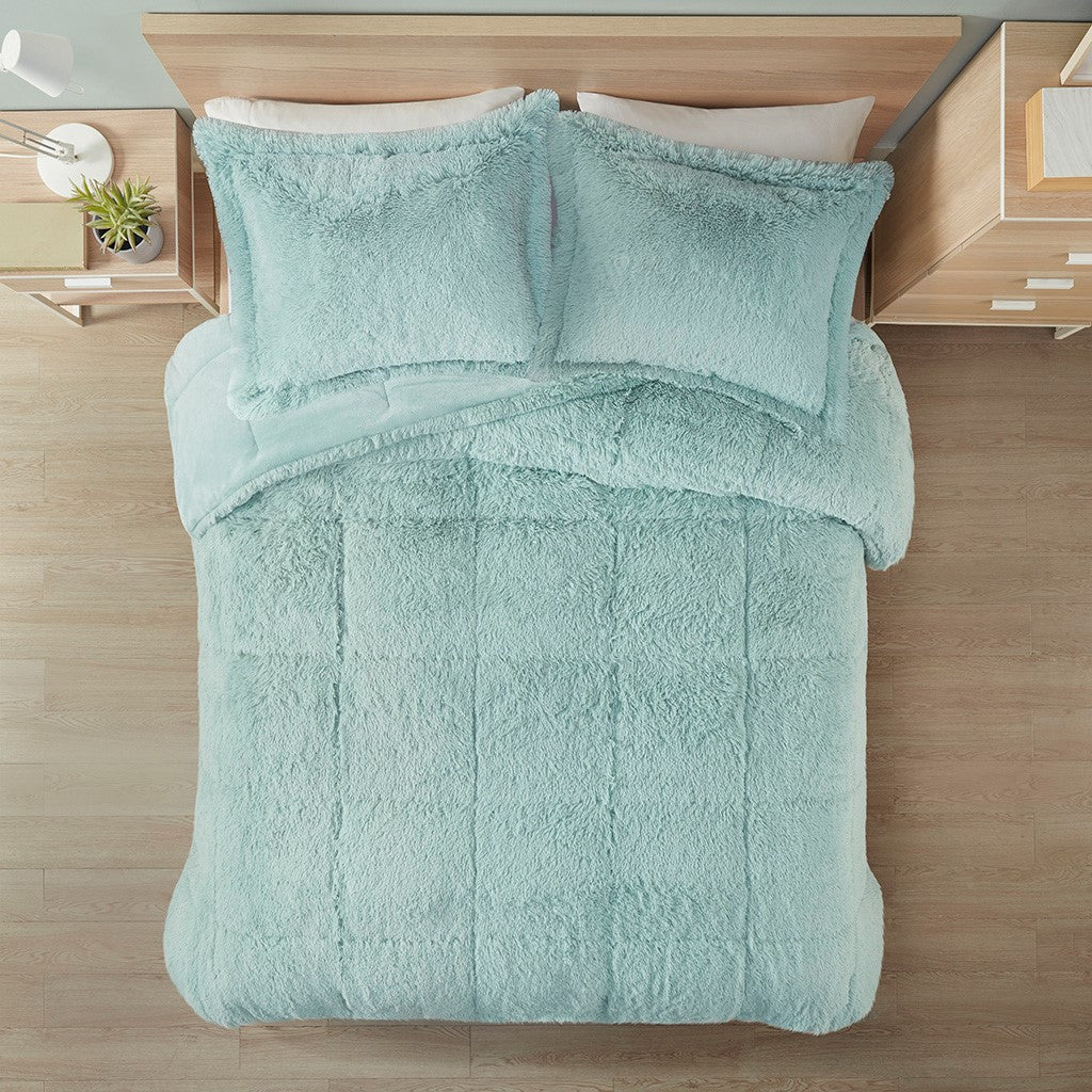 Twin/Twin XL Shaggy Long Fur Comforter Mini Set