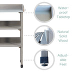 30″x14.5″×35.5″ Potting Table with Metal Tabletop
