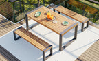 GO 3-Pieces Outdoor Dining Table with Benches