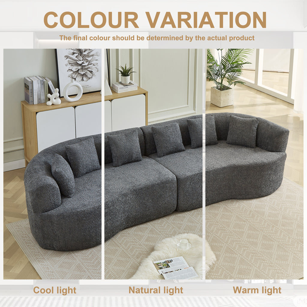 Curved Sectional Sofa - 111.5-Inch Oversized Modern Design