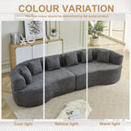 Curved Sectional Sofa - 111.5-Inch Oversized Modern Design