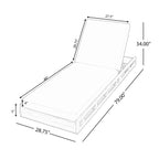 Lounge Chaise Set - Acacia Wood with Water-Resistant Cushions