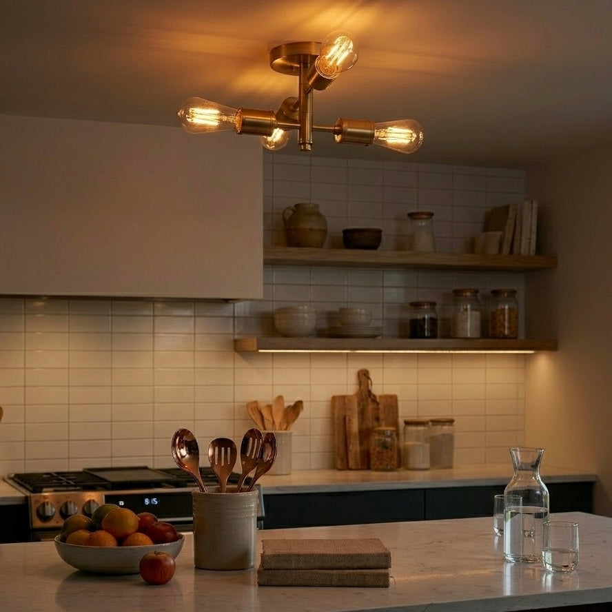 Ephemeral Four Lights Semi Flush Mount Pendant