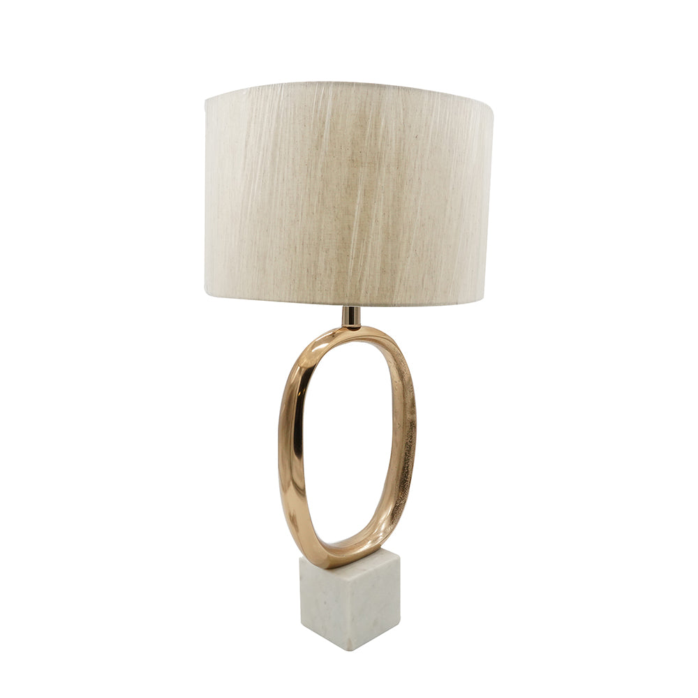 D14x28.5" Oval Shape Cut Out Metal Table Lamp
