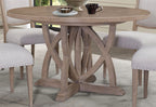 54" Round Dining Table with 18" Removable Leaf