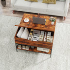 Farmhouse Flip Top Coffee Table with Storage