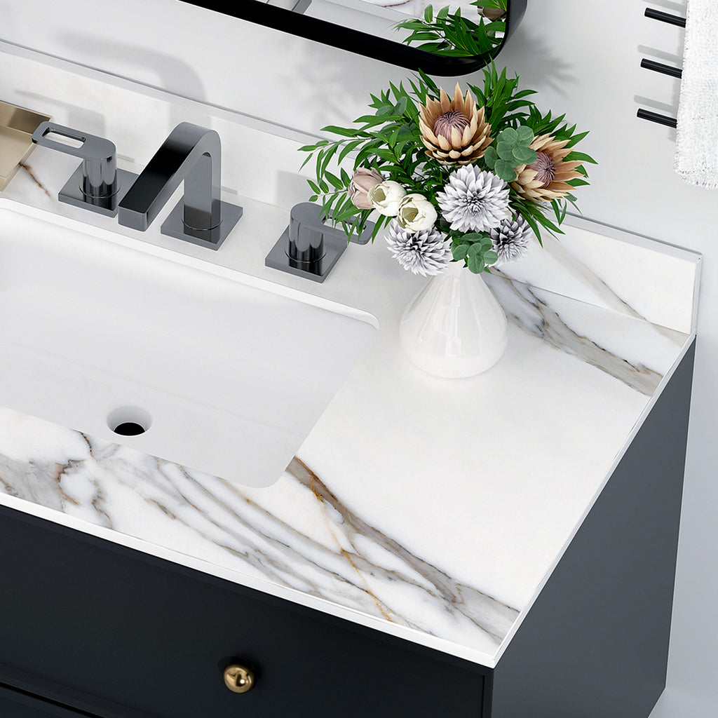 43 Inch Carrara Marble Vanity Top with Undermount Sink
