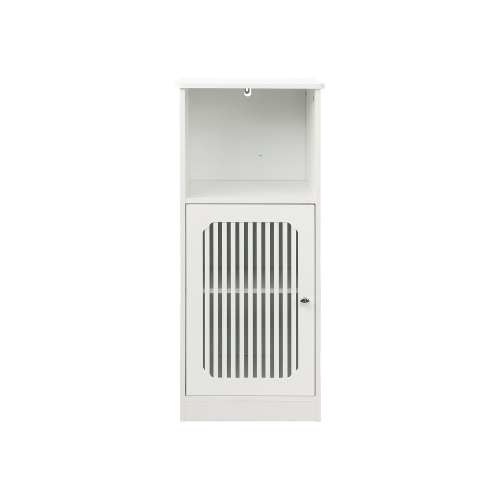 Bathroom Low Cabinet with Louvered Door