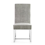 Element Metal Velvet Dining Chair in Steel