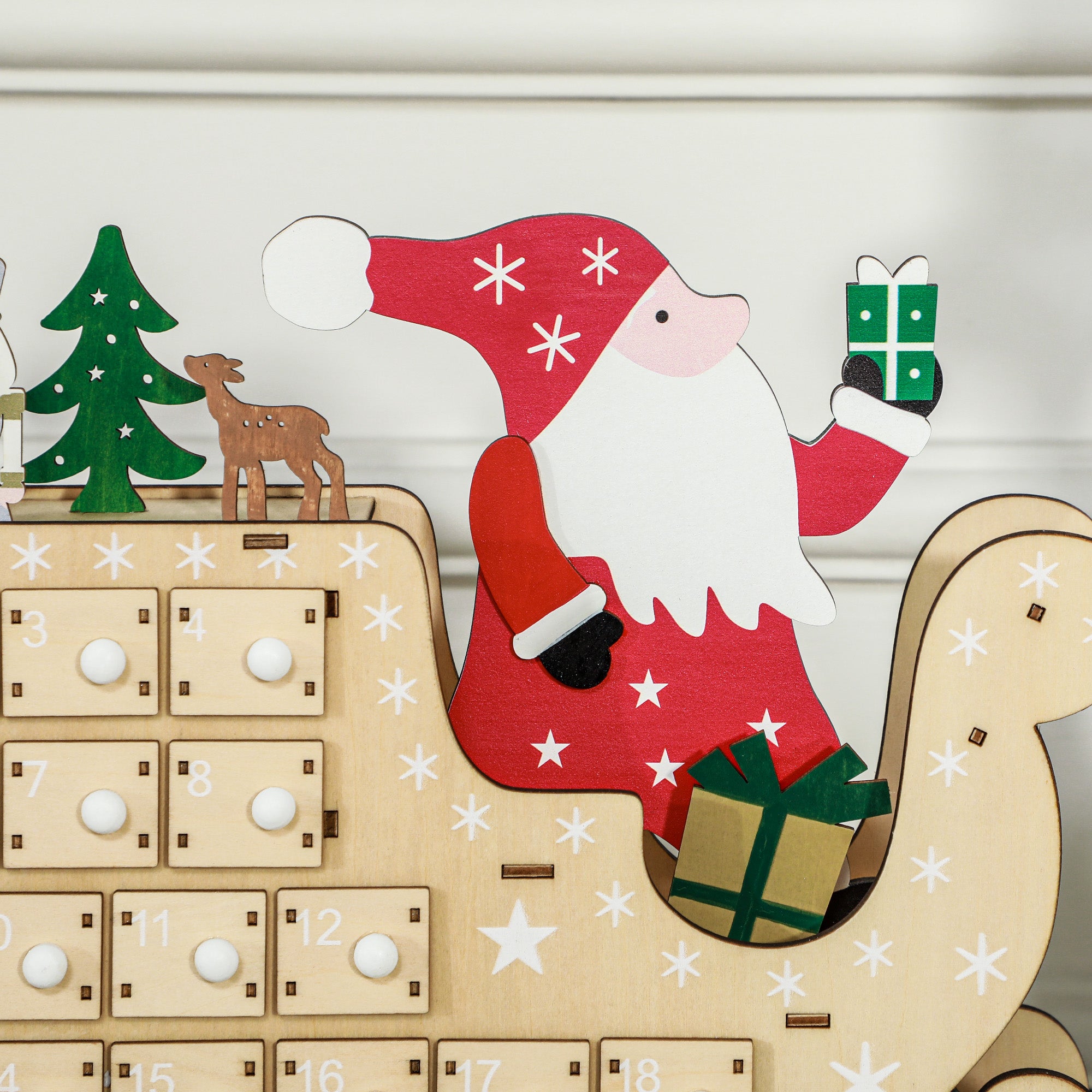 HOMCOM Christmas Advent Calendar with 24 Countdown Drawers